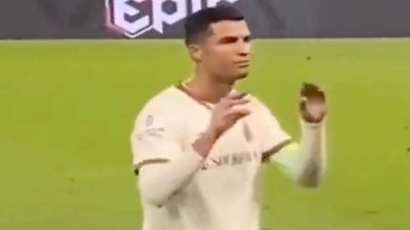 Cristiano Ronaldo reacted to Lionel Messi chants (Image: TikTok)