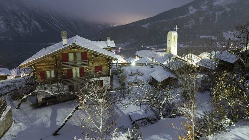 The stunning village of Albinen sits 4,265ft above sea level in Valais, Switzerland (Image: Cyril Zingaro/EPA-EFE/REX/Shutterstock)