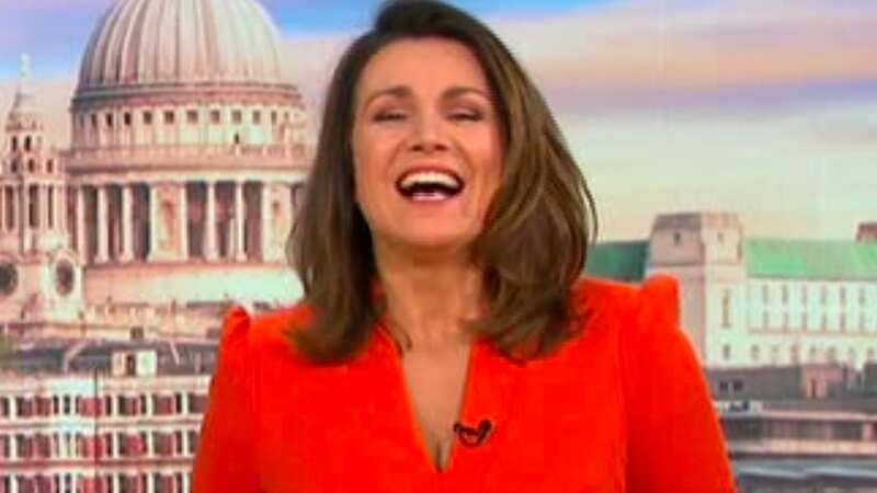 Good Morning Britain host Susanna Reid was left cringing as the ITV show aired a clip of Hugh Grant (Image: ITV)