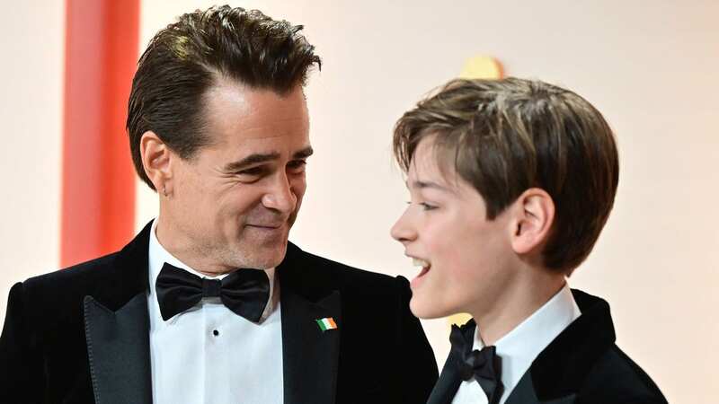 Colin Farrell and his rarely-seen son Henry, 13, wear matching suits to Oscars