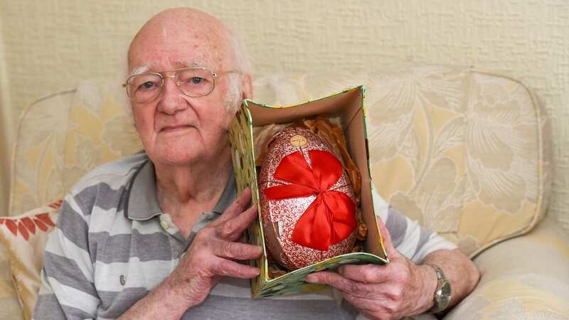 Eric Boden, 93 from Evesham, could have the oldest Easter Egg in the UK (Image: SWNS)