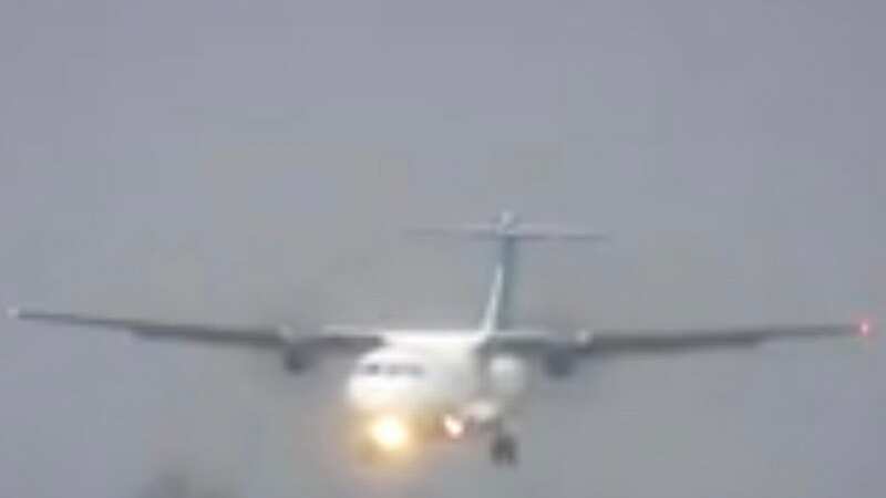 Horror video shows plane lurching in mid-air while trying to land in 50mph winds