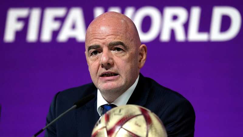Gianni Infantino during his press conference two days before the World Cup final. (Image: PA)