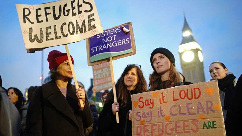 Demonstrators protesting against the Illegal Migration Bill in Parliament Square (Image: PA)