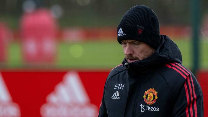 MANCHESTER, ENGLAND - JANUARY 09: Manchester United Head Coach / Manager Erik ten Hag looks on during a Manchester United training session at Carrington Training Ground on January 9, 2023 in Manchester, England. (Photo by Ash Donelon/Manchester United via Getty Images) (Image: Ash Donelon/Manchester United via Getty Images)
