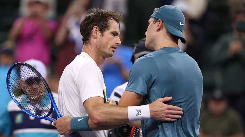 Jack Draper and Andy Murray embrace at the net after their Indian Wells contest (Image: Julian Finney/Getty Images)