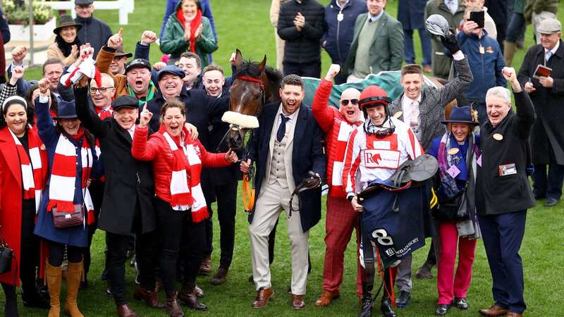 The Real Whacker team celebrate their victory at Cheltenham (Image: Getty)