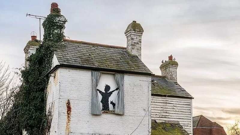 A new Banksy mural has appeared on the wall of a derelict farmhouse (Image: banksy/instagram)