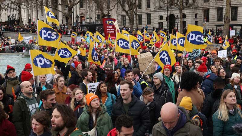 Striking teachers, doctors and civil servants rallied in London on budget day (Image: Phil Harris)