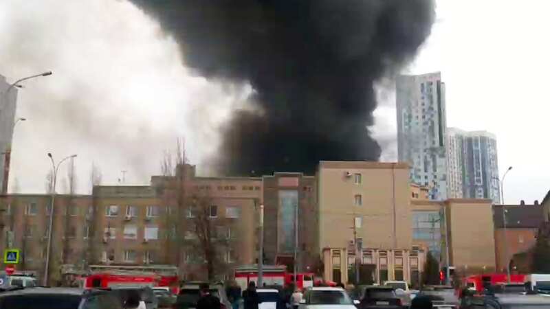 Russian secret service FSB building erupts in flames after huge explosion
