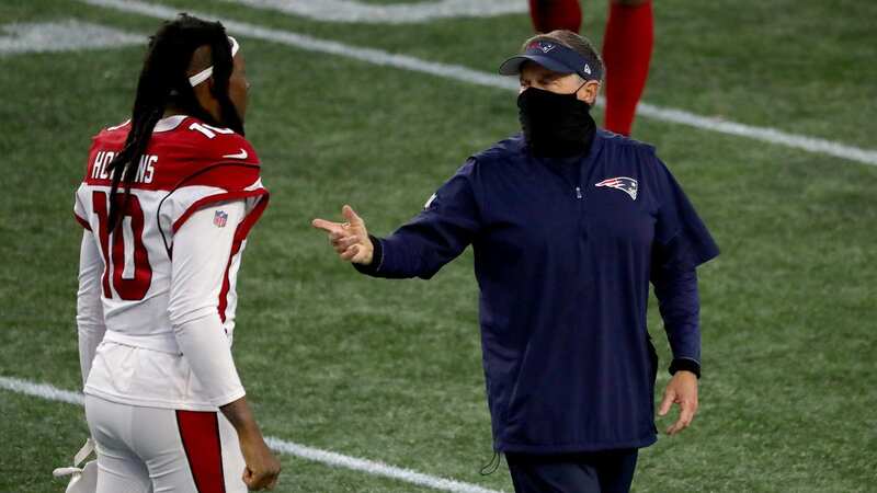 Bill Belichick was caught telling Hopkins how much he like his game when the Patriots faced the Cardinals in December 2022. (Image: Maddie Meyer/Getty Images)