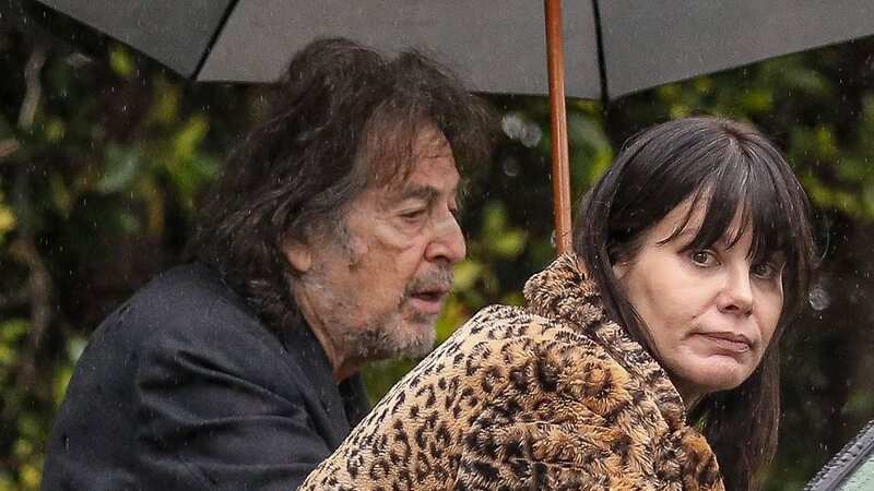 Al Pacino, 82, visits ex-girlfriend Lucila Sola, 46, for lunch on rainy day (Image: SPOT / BACKGRID)