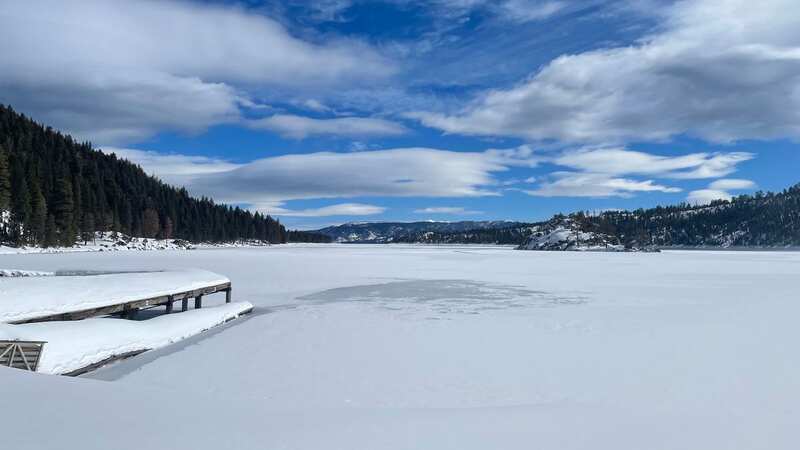 Emerald Bay has completely frozen over the first time in decades (Image: CAStateParks/Twitter)