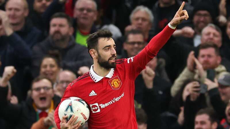 Bruno Fernandes moved onto 60 goals for Manchester United (Image: Matthew Ashton/Getty Images)