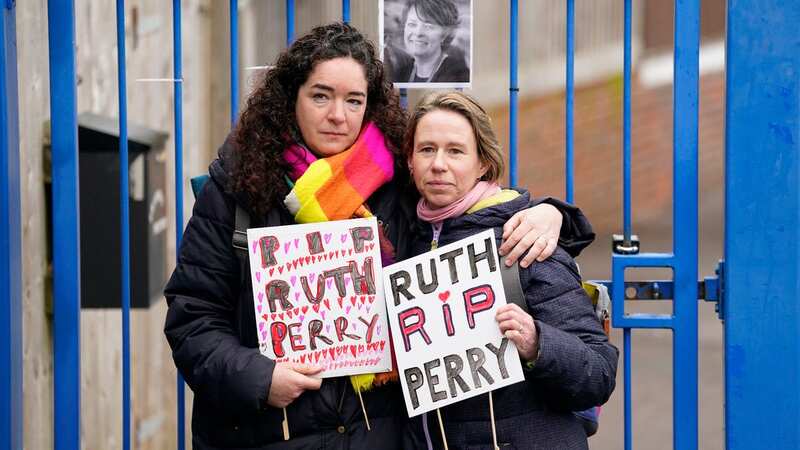 Ellen and Liz outside the gates to John Rankin Schools in Newbury (Image: PA)