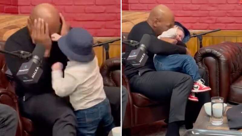 Hasbulla punches Mike Tyson before boxing legend pretends to bite his ear