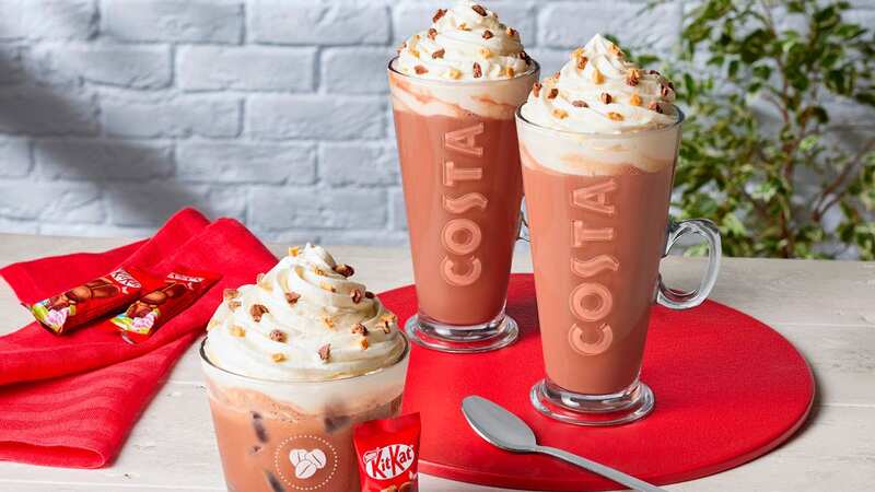 The new range of KitKat drinks at Costa (Image: Costa)