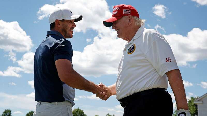 Donald Trump was seen lunching with Brooks Koepka (Image: via Getty Images)