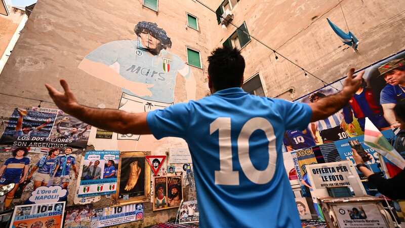 Napoli fans give England a glimpse of party plans with Maradona alongside Queen