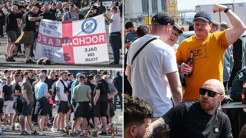 England fans in Naples (Image: Humphrey Nemar.)