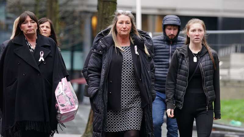 Cheryl Korbel (centre) mother of nine-year-old Olivia Pratt-Korbel, arrives at Manchester Crown Court (Image: PA)