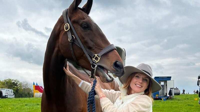 Geri Horner with point-to-point winner Lift Me Up who runs at Newbury on Friday (Image: christianhorner/Instagram)