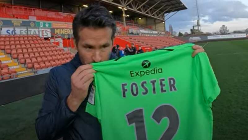 Wrexham owner Ryan Reynolds took a sniff of Ben Foster