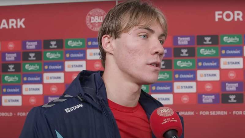 Rasmus Hojlund is a Manchester United fan but has refused to rule out a move to another top club (Image: DBU)
