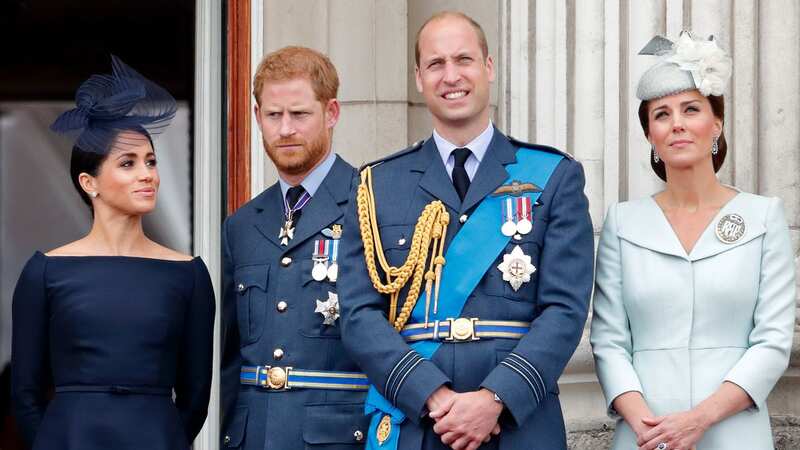 Prince Harry and William with Meghan and Kate on the balcony of Buckingham Palace in July 2018 (Image: Getty Images)