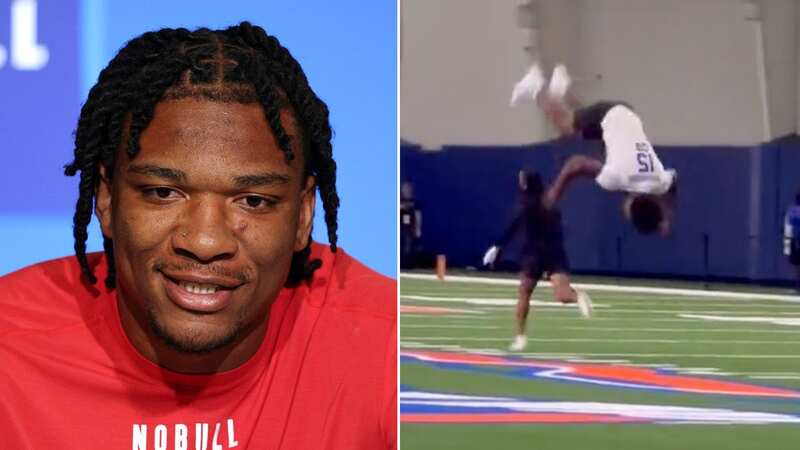 Anthony Richardson rounded off Florida pro day with a backflip (Image: Getty)