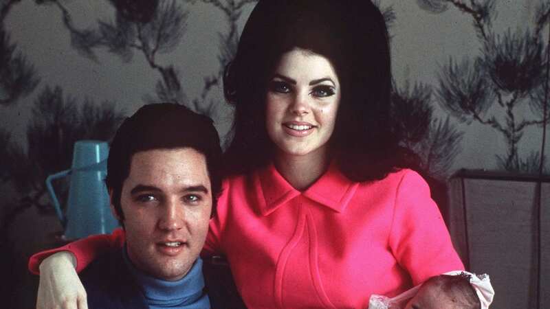 Elvis Presley poses with wife Priscilla and daughter Lisa Marie, in a room at Baptist hospital in Memphis, 1968 (Image: Uncredited/AP/REX/Shutterstock)