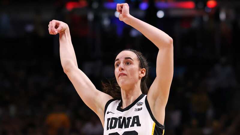 Caitlin Clark scored an emphatic three-pointer early on in the championship game (Image: Getty)