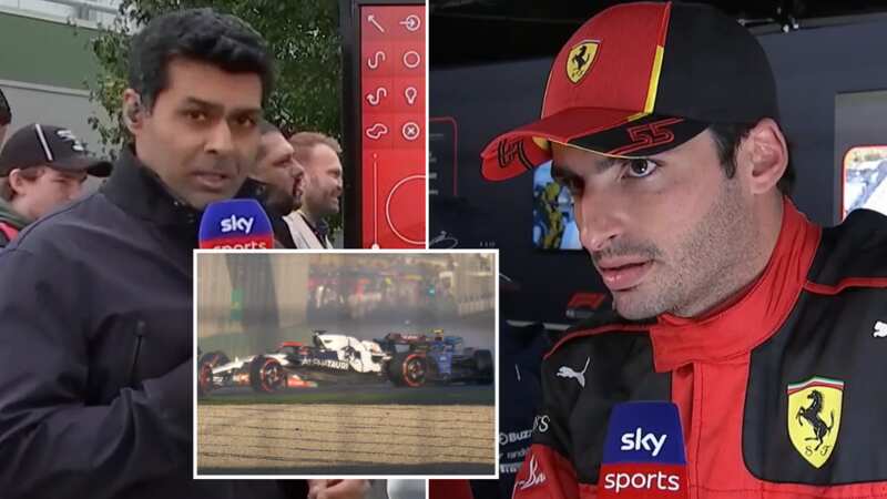 Carlos Sainz was seething with his penalty (Image: Sky Sports)