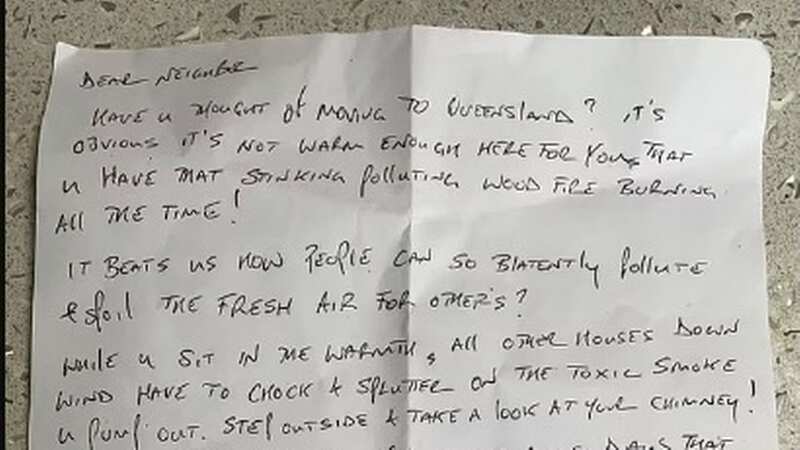 The woman shared the angry note her next-door neighbour had written about her 