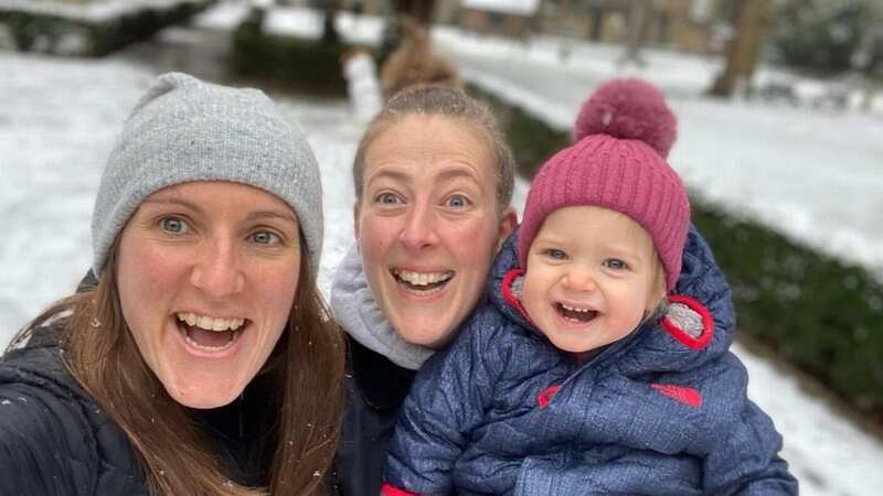 Isla Palul (R) with mums Rebecca (L), Charlotte (C). (Image: Jam Press)