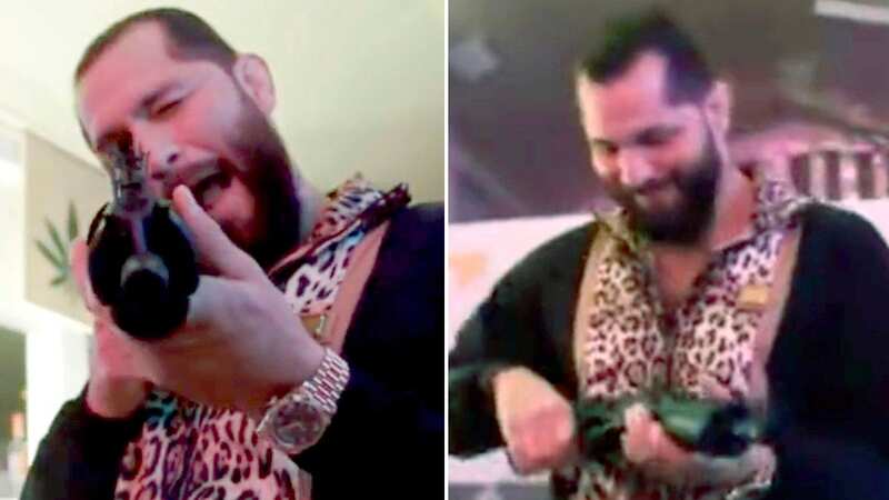 UFC star Jorge Masvidal waves gun around while quoting from Scarface movie