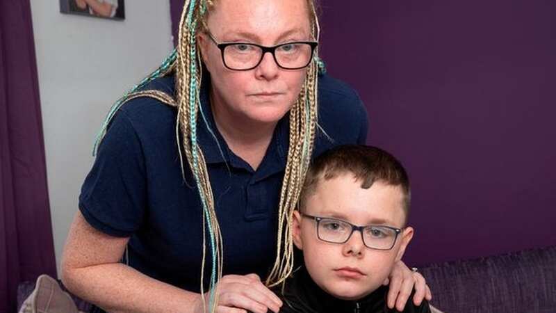 Logan Latham, pictured with his mum Lizzie, was attacked as he got off a bus near his home
