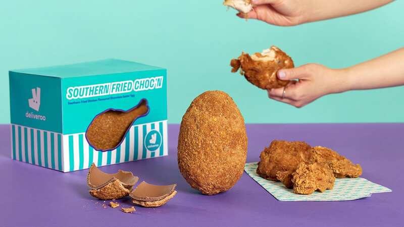 The Southern fried chicken flavour Easter egg is the first of its kind (Image: Deliveroo)