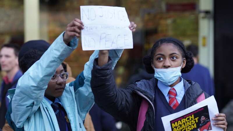 Demonstrations took place outside Stoke Newington Police Station in London (Image: PA)