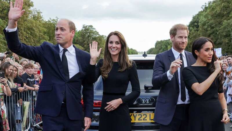 William and Kate with Harry and Meghan in Windsor after the Queen
