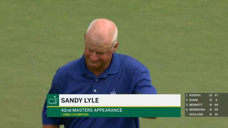 Sandy Lyle was emotional as he saluted the Augusta crowd from the 18th fairway (Image: Sky Sports)