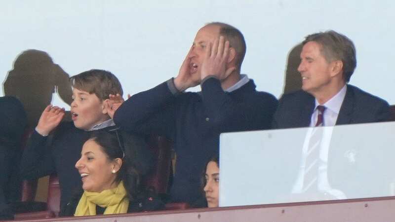 Prince William was seen at an Aston Villa game with his son Prince George on Saturday (Image: PA)