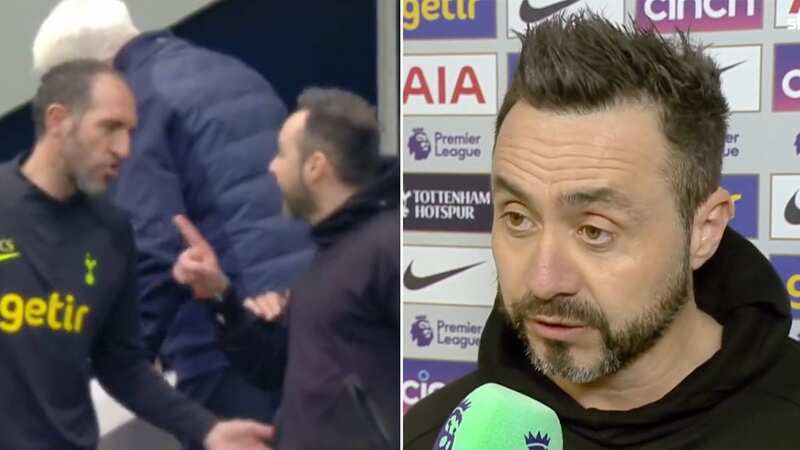 Roberto De Zerbi discussed the incident after the match (Image: Twitter/SkySportsPL)