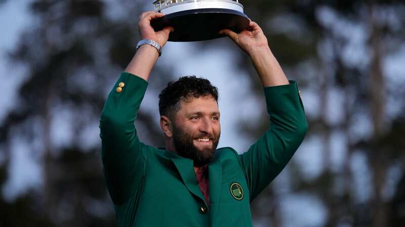 Jon Rahm, of Spain, celebrates winning the Masters golf tournament at Augusta (Image: AP)