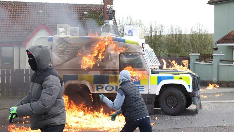 Petrol bombs thrown at police van ahead of Joe Biden