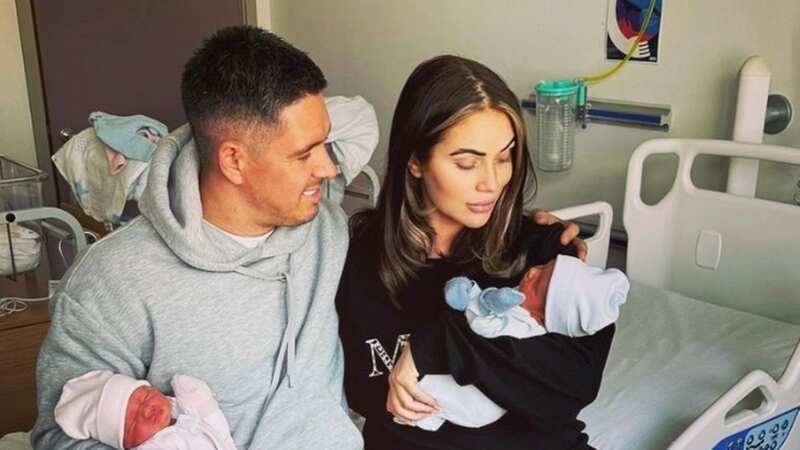 Amy Childs shares photo of her newborn twins with another TOWIE legend
