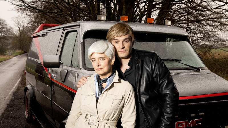 Charity and Mackenzie with The A-Team van