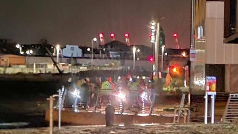 Emergency services at Wirral docks on Monday night (Image: liverpoolecho)