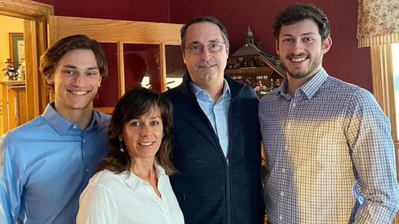 Connor Sturgeon (right) with his father, Todd, mother, Lisa, and his younger brother Cameron (Image: Facebook)