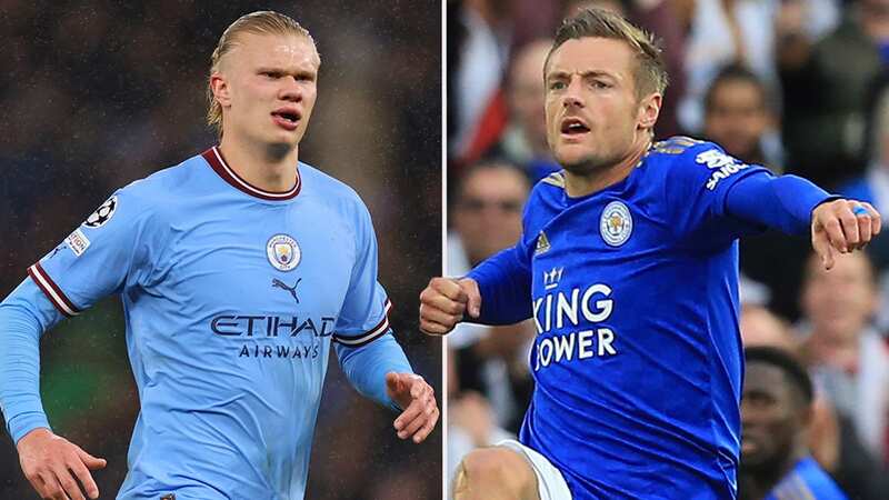 Erling Haaland will come up against Jamie Vardy on Saturday (Image: Getty Images)